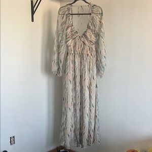 Astr Pastel Patterned Long Sleeve Dress